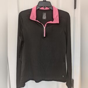 Danskin Women's Black and Pink Quarter-Zip Top